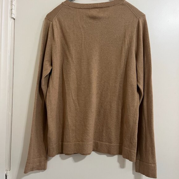 J. Crew Factory Brown Sweater with Pink Heart - Picture 2 of 9